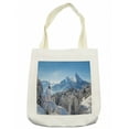 thumbnail image 1 of Winter Tote Bag, Snowy Bavaran Alps with Maria Gern with Famous Watzmann Massif Scenes from Germany, Cloth Linen Reusable Bag for Shopping Books Beach and More, 16.5" X 14", Cream, by Ambesonne, 1 of 2