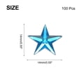 thumbnail image 2 of Uxcell 100Pcs Acrylic Star Rhinestone 0.55"x0.55" Flat Back Plastic Gems Jewelry Stickers Water Blue, 2 of 6