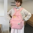 thumbnail image 3 of Yucurem Large Capacity School Backpack for Women, Aesthetic Polka Dot Laptop Bag for College Travel Work Daypack (Pink), 3 of 7