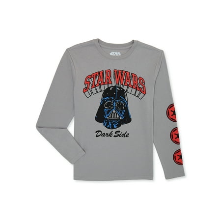 Star Wars Boys Long Sleeve Darth Vader Graphic T-Shirt, Sizes 4-18