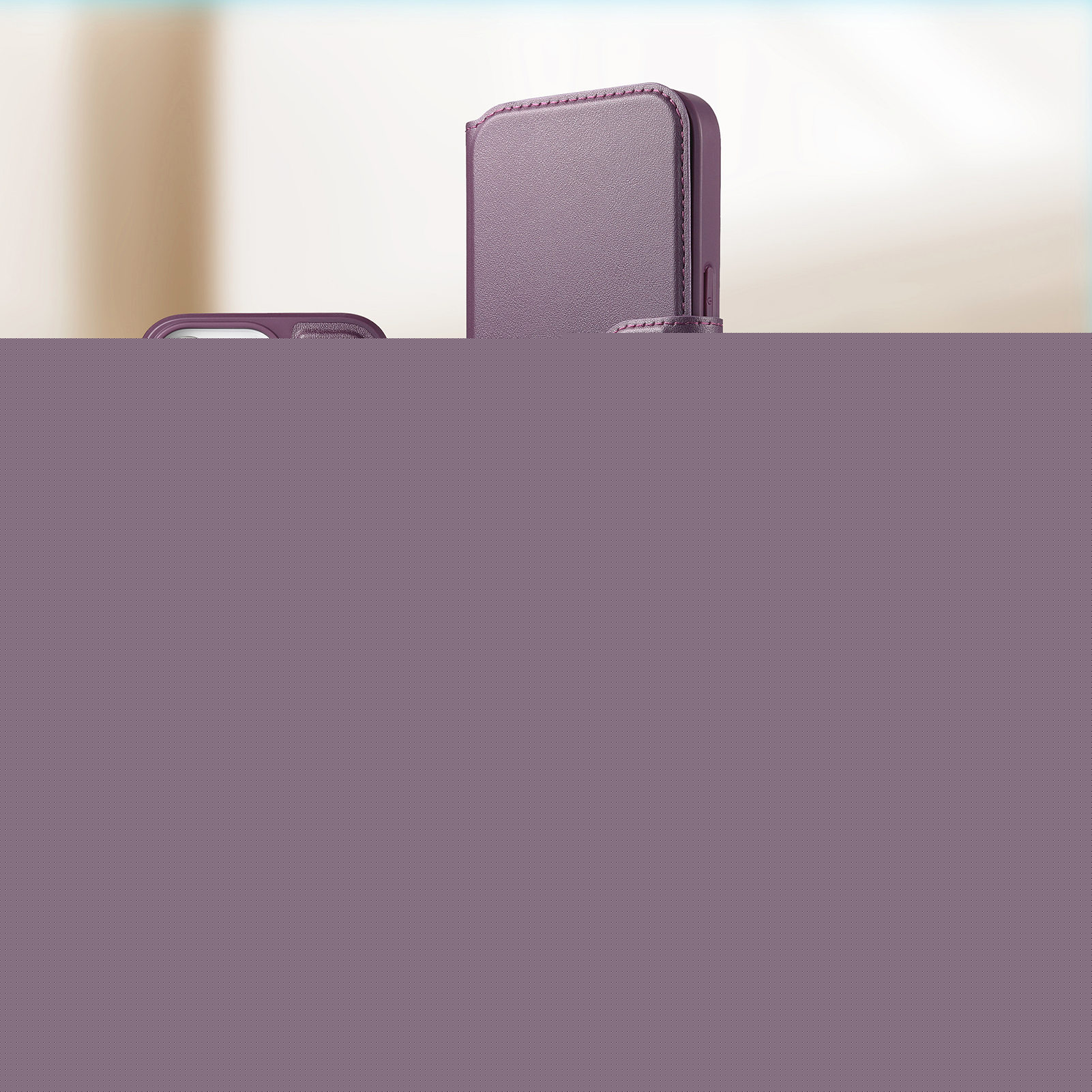 thumbnail image 2 of Wallet Case for iPhone 15 Pro Max Compatible with Mag-Safe, 2-in-1 PU Leather Flip Cover with RFID Blocking Card Holder Stand Shockproof Detachable Magnetic Case for iPhone 15 Pro Max, Purple, 2 of 14