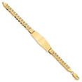 thumbnail image 2 of Real 14kt Yellow Gold Curb Link Soft Diamond Shape ID Chain Bracelet; 8 inch; for Adults and Teens; for Women and Men, 2 of 3
