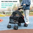 thumbnail image 3 of Limorve Pet Stroller 4 Wheels Dog Cat Stroller,Foldable Dog Cat Cage Jogger Stroller with Storage Basket and Cup Holder,Breathable and Visible Mesh for Medium Small Dogs Cats, 3 of 10