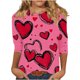 thumbnail image 2 of RKSTN Valentines 3/4 Sleeve Tops for Women Oversized Crewneck Valentine's Day Graphic Printed Short Sleeve T Shirt Womens Casual Round Neck Loose Comfy Loves Heart Print Three Quarter Sleeve Shirts, 2 of 6