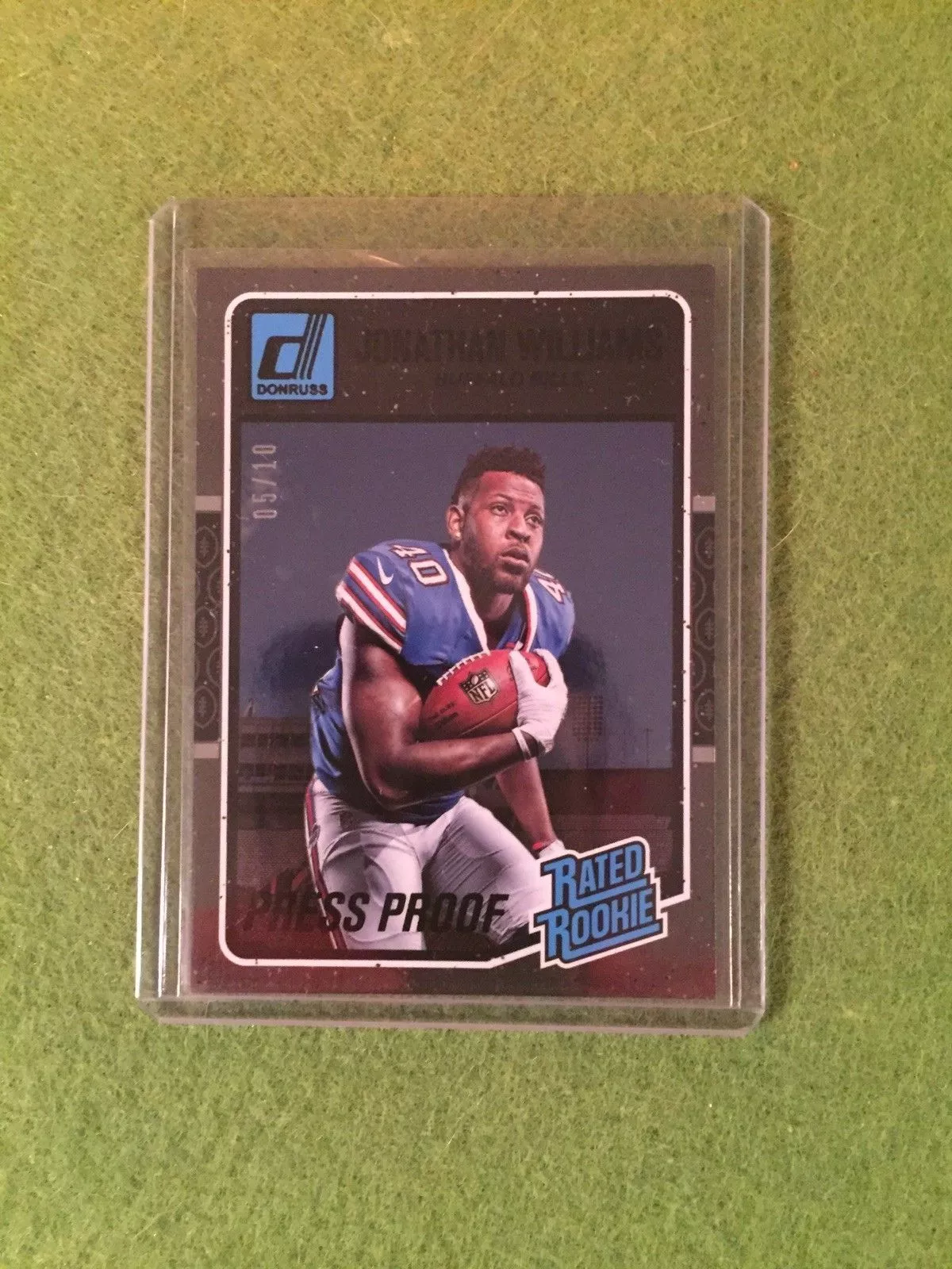 JONATHAN WILLIAMS ROOKIE PRESS PROOF RC BLACK CARD /10 SSP NFL Football RC Bills