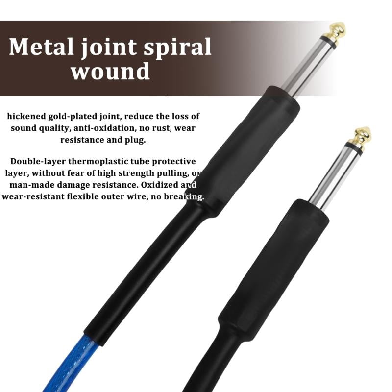 CEORPER 6.35mm Amp Guitar Cable for Studio Monitor Electric Guitar, Keyboard, Mixers