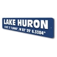 thumbnail image 4 of Lake Huron Coordinates Aluminum Metal Decor Sign - 4x18 inches, 4 of 4