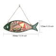 thumbnail image 3 of Pedty Summer Wooden Fish Welcome Sign Nautical Wall Art Decor Hanging Vintage Fish Ornament Sign Decor Sign Home Bathroom Office Beach Hawaii Themed Decoration Welcome Sign,House, 3 of 4