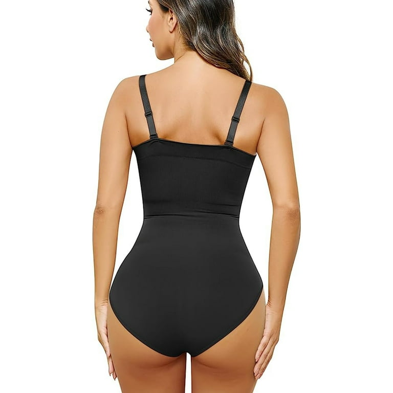 LELINTA Womens' Square Neck Bodysuit Strapless Sleeveless Tank Tops  Slimming Shapewear Bodysuit Tummy Control Sculpting Thong Body Shaper Tank  Top 