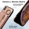 thumbnail image 3 of Crossbody Wallet Case for iPhone XS/X with Lanyard Strap Card Slot Holder RFID Blocking 360° Ring Kickstand,Magnetic Flip Folio Zipper Purse Case, PU Leather Cover Handbag,Rosegold, 3 of 10