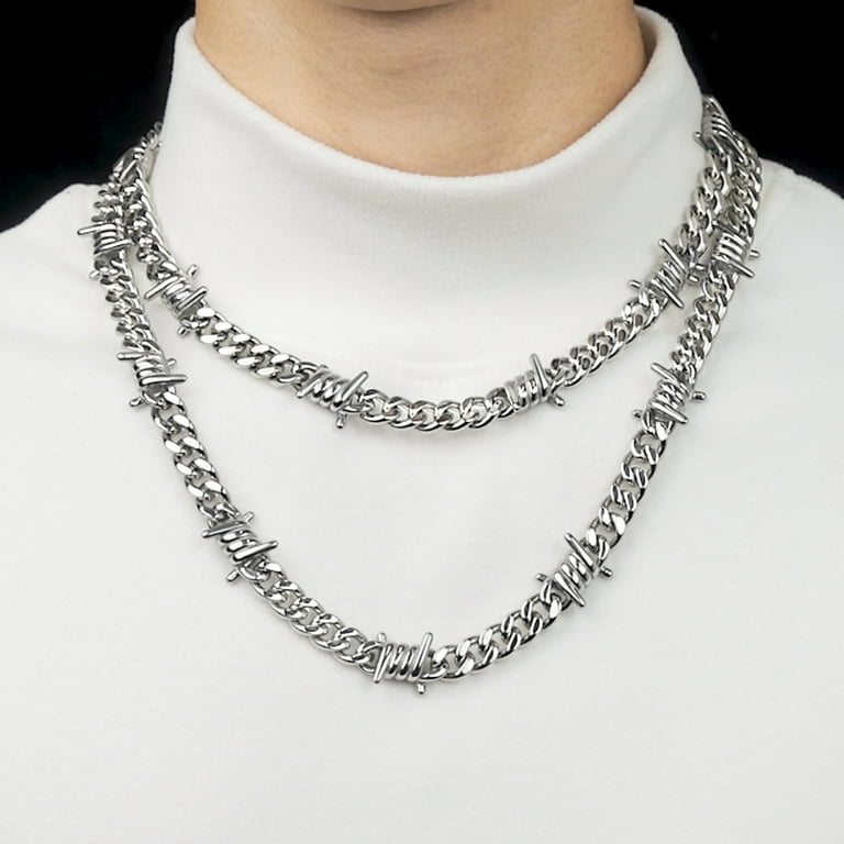 ChainsHouse Trendy Thorns Stainless Steel Necklaces for Men Women