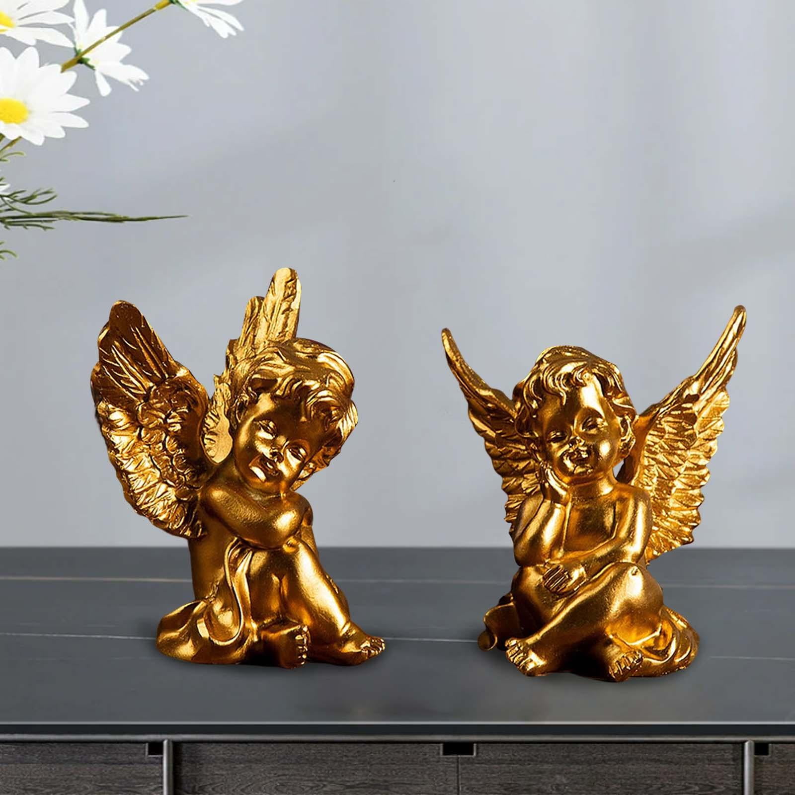 Axioma 4 Pcs Cherubs Angels Statue Resin Decor for Desktop Garden Living Room