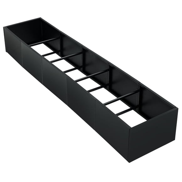 Garvee 68"X18"X12" Snap-On Metal Garden Planter Bed Frame, Iron Planting Box,Open Base Design,Black