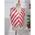 thumbnail image 6 of renvena Kids Boys Christmas Candy Cane Striped Waistcoat Sleeveless Jazz Disco Dance Vest Tops Size 2-16 Red 16, 6 of 7