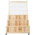 thumbnail image 2 of Gzxs Raised Garden Bed with Trellis, 3-Tier Wooden Elevated Planter Box with Drain Holes, Lockable Wheels and Back Storage Area, Garden Trellis for Vine Fruit Vegetable Flower Herb (Natural), 2 of 9