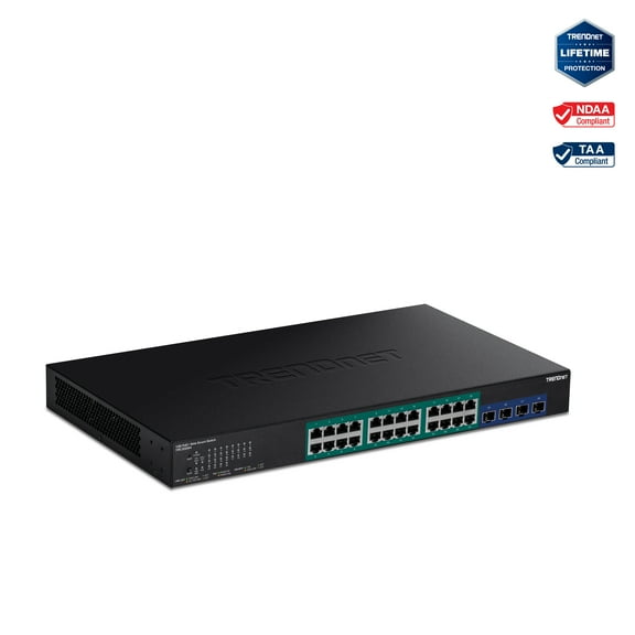 TRENDnet TPE-30284, 28-Port Gigabit Web Smart PoE  Switch with 10G SFP  slots