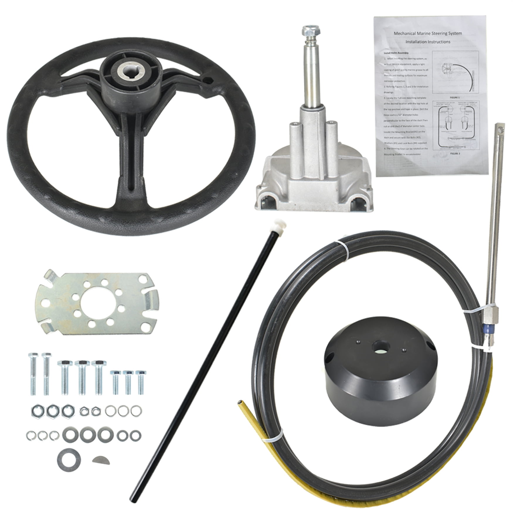 LABLT 13FT Boat Rotary Steering System Outboard Kit SS13714 Marine with