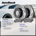 thumbnail image 3 of AutoShack 10.94" (278 mm) Rear Solid Drilled & Slotted Brake Rotors E-Coated + Premium Ceramic Brake Pad | Replacement for 1997-2004 Buick Regal 2004-2005 Buick Century | 6-PC Brake Kit | ShadowGuard, 3 of 5