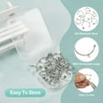 thumbnail image 4 of EOEMY 32Pcs Round Stainless Steel Stud Half Hoop Earring Findings 16~29X13.5~26X3mm, 4 of 9