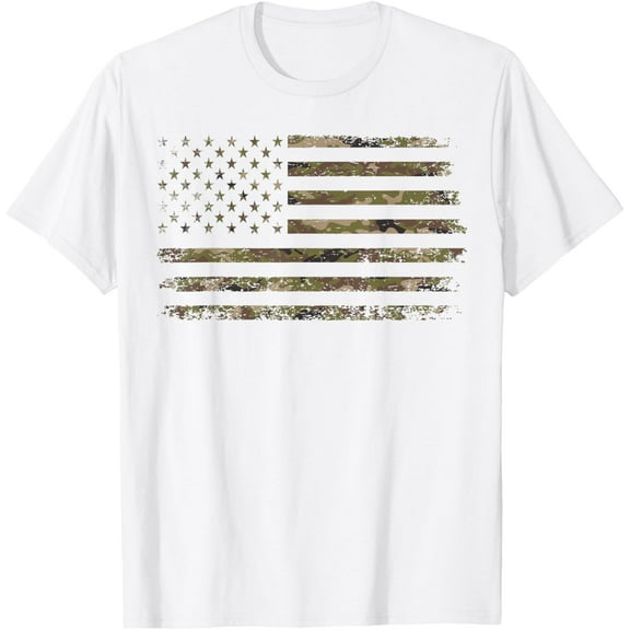 Camo American Flag USA Camouflage Men Boys Women Girls Kids T-Shirt
