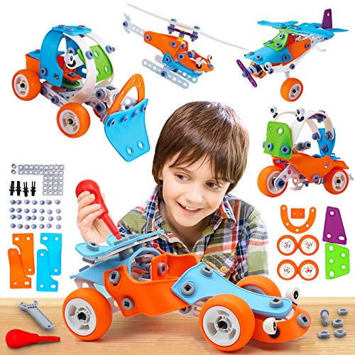 MOONTOY 218PCS STEM Toys Building Toy for Kids Ages 4-8 Boys,Birthday Gifts  Game Educational Stem Projects for 5+ Year Old,Building Block Creative