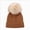 Coffee Cap, variant on Toddler Kids Beanie Solid Color Cute Knitting Hat with Pom-Pom for 3-8 Years Little Kids Winter Beanie Hat