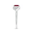 thumbnail image 3 of ANGARA Natural Oval Ruby Bypass Ring with Trio Diamond Accents in 14K White Gold for Women (Size-6x4mm) | July Birthstone, Birthday, Anniversary, Jewelry Gift for Women | Natural Ruby Ring, 3 of 9