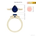 thumbnail image 4 of ANGARA Natural 1.75 Ct Pear Sapphire Ring with Trio Diamond Accents in 14K Yellow Gold for Women (Size-9x7mm) | September Birthstone, Anniversary, Jewelry Gift for Women | Natural Sapphire Ring, 4 of 9