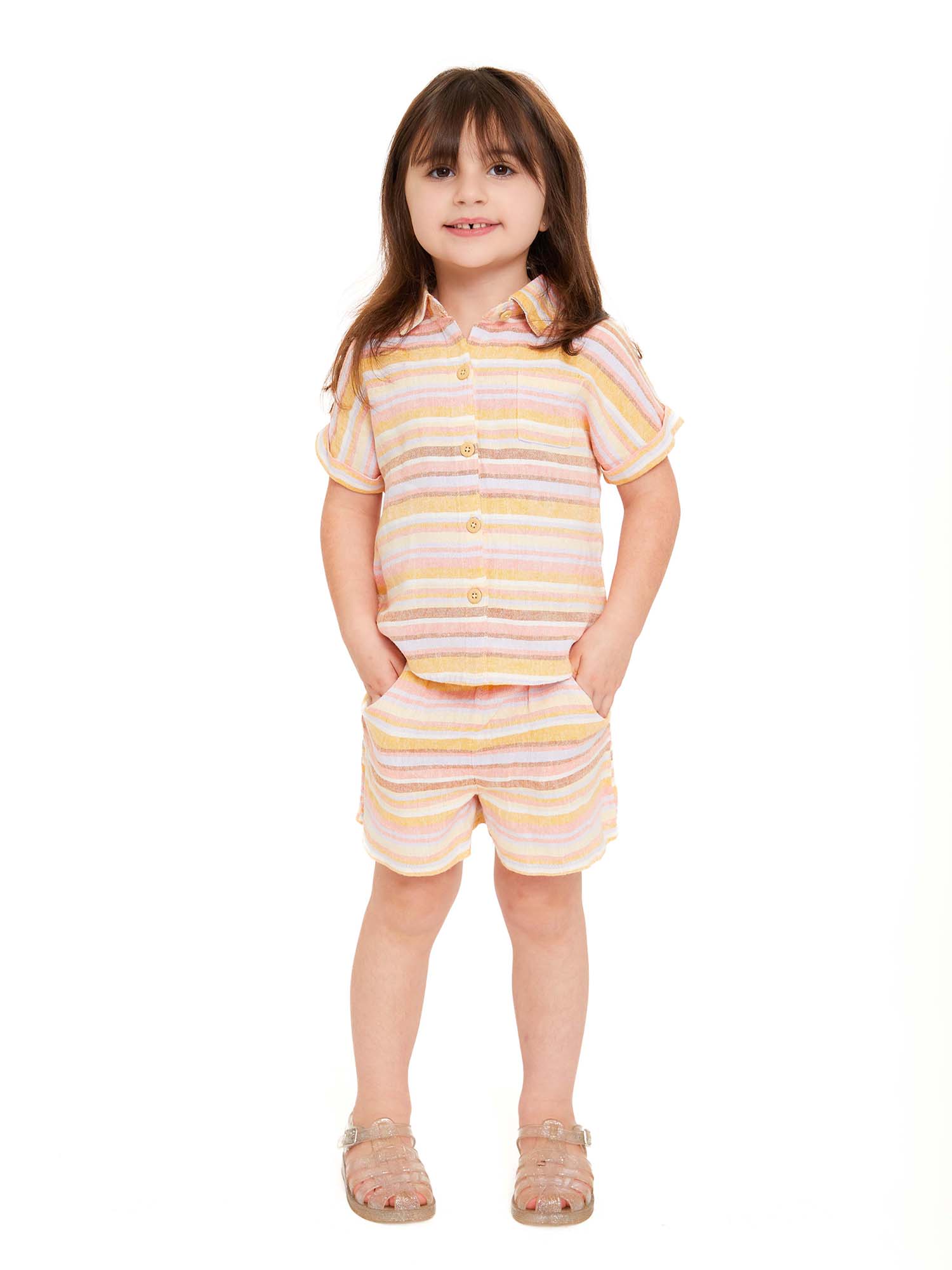 Wonder Nation Toddler Girls Elevated Shirt and Shorts Set, Sizes 12M-5T - image 6 of 9