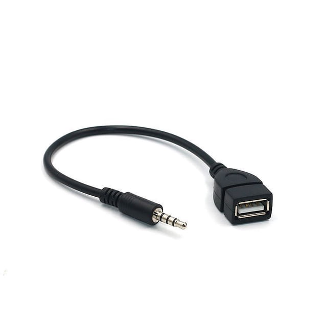 Adaptador USB a conector USB auxiliar macho de 3,5 mm, conector de audio estéreo, convertidor USB, conector de cable de música, adecuado para radio de coche, CD de audio, etc. JM
