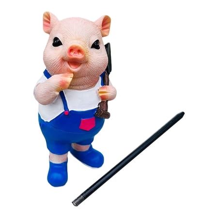 3D Pig Figurine Lawn Ornaments Outdoor Pig Sculptures for Pathway Yard Patio Boy