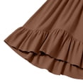 thumbnail image 5 of Womens Renaissance Dress Medieval Peasant Chemise Cottagecore Fairy High Low Ruffle Hem Puff Sleeve Dress for Halloween Costume Cosplay, Coffee, L, 5 of 6