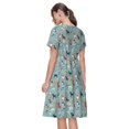 thumbnail image 2 of Bixox Robe d'Été à Manches Courtes pour Femmes Robe Ample Longueur Genou avec Poches-Chien Animal, 2 of 7