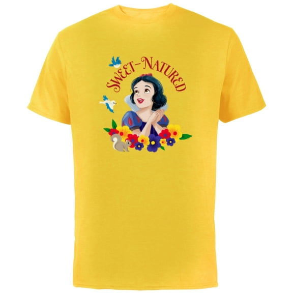 Disney Princess Snow White and Animal Friends Sweet-Natured - Short Sleeve Cotton T-Shirt for Adults - Customized-Yellow