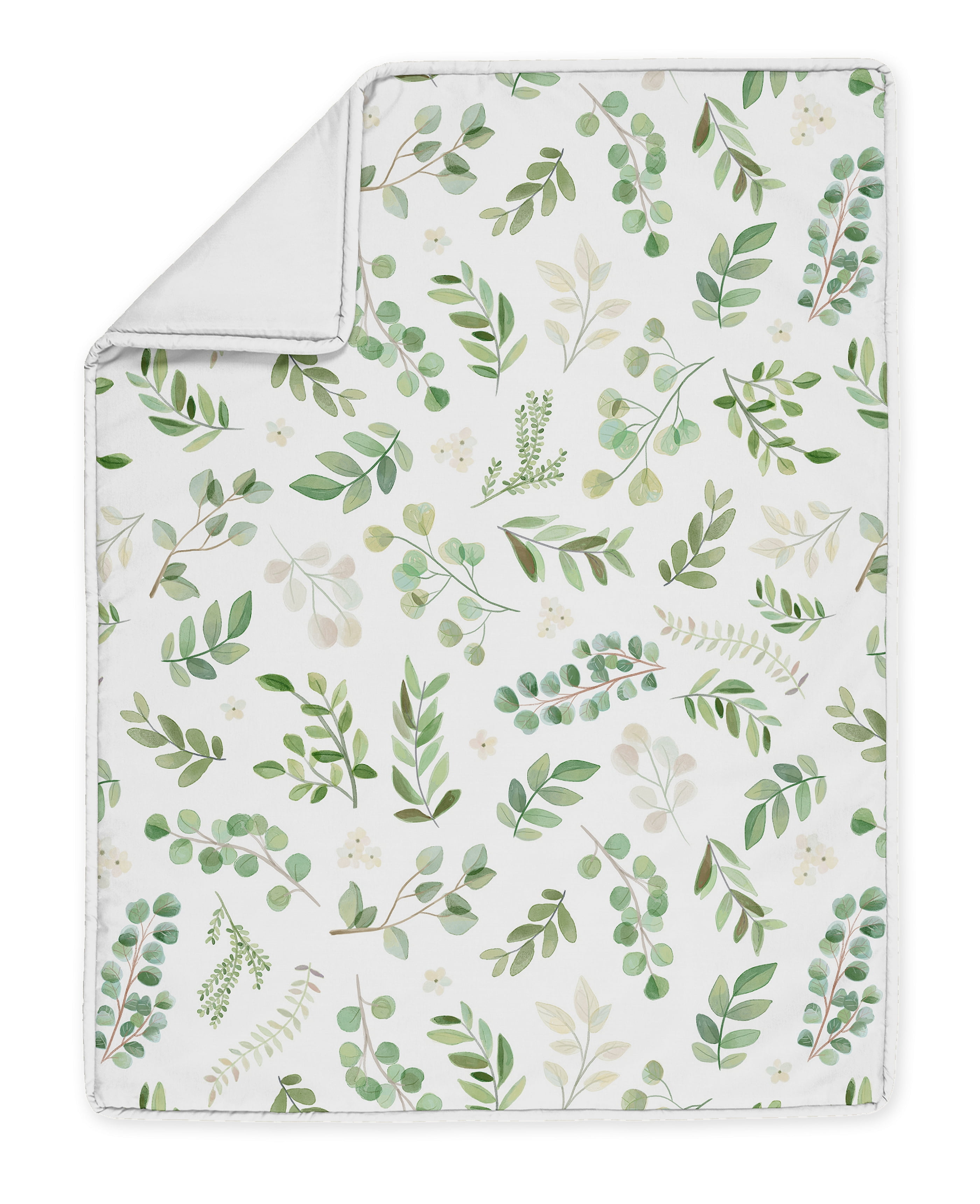 Sweet Jojo Designs Botanical Green and White 4 Piece Crib Bedding Set