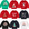 thumbnail image 2 of Ropa de abrigo de invierno para niñas de 2 a 6 años, disfraz rojo de fiesta de Navidad para niñas pequeñas, sudaderas con capucha estampadas de Papá Noel para niños, 2 of 5