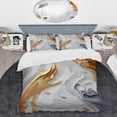 thumbnail image 2 of Designart "Marble Abstraction in White and Gold I" Abstract Marble Bedding Covert Set - Transitional White Abstract Bed Set With 2 Shams, 2 of 6