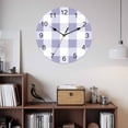 thumbnail image 2 of Wall Clock Purple White Buffalo Plaid Clocks PVC Silent Non-Ticking Battery Operated Decorative Classic Checked Round Clock for Home Living Room Kitchen Bedroom Office School Wall Decor 10 Inch, 2 of 9
