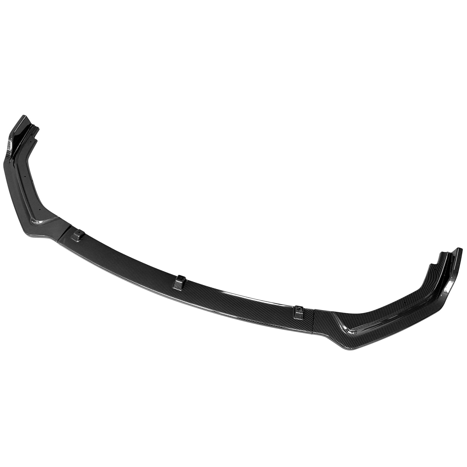 Ikon Motorsports Front Bumper Lip Compatible With 2018-2024 Infiniti Q50 Base/Non-Sport Models Carbon Fiber Print PP Polypropylene 3PCS Add-On Front Lip Spoiler Splitter