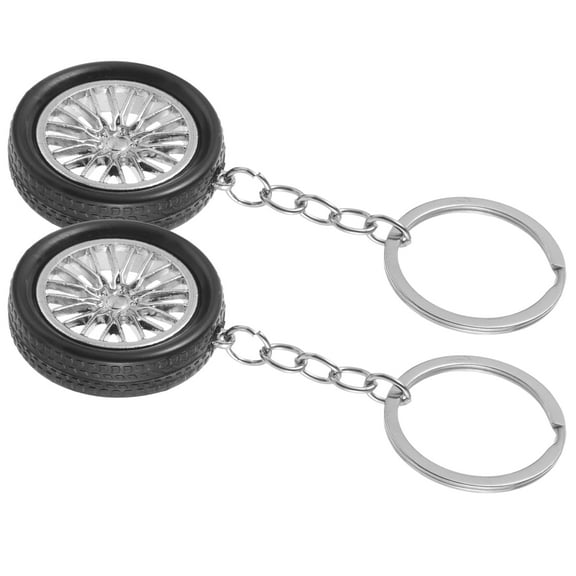 DEEPCRAFF Cute Keychains for Car Keys Wheel Car Stainless Steel 2Pcs