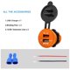 thumbnail image 5 of Cargador de Coche USB Dual Soledad 12V / 24V de Teléfono con Enchufe Incorporado Naranja, 5 of 10