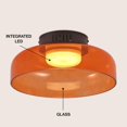 thumbnail image 6 of Jonathan Y 12" Minimalist Iron/Glass Dimmable Integrated LED Flush Mount, Orange/Black, 6 of 7