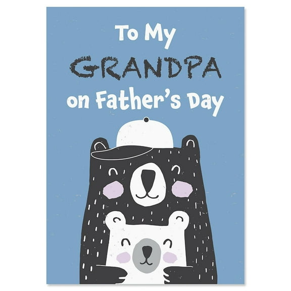 Current Grandpa Father’s Day Greeting Card with White Envelope, Happy Greetings for Any Father, Grandfather, Son, Husband, Brother, Uncle, or Step Dad, Large 5"x7" Single Card