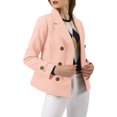 thumbnail image 6 of INSPIRE CHIC Women's Winter Worsted Notched Lapel Double Breasted Overcoat XS Pink, 6 of 9