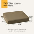 thumbnail image 2 of Supdurplus Outdoor Sunbrella Square Corner Seat Cushion, 19"x19"x3", Set of 4, Non Slip Seat Cushion Pads with Removable Cover for Patio Furniture, Garden Yard Lawn, Specrtum Caribou, 2 of 6