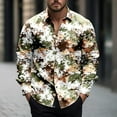 thumbnail image 2 of Wyobmus Mens Button Down Shirt Camo Print Stretch Dress Shirt Long Sleeve Turndown Collar Casual Blouse Shirt H-Camouflage, 2 of 5