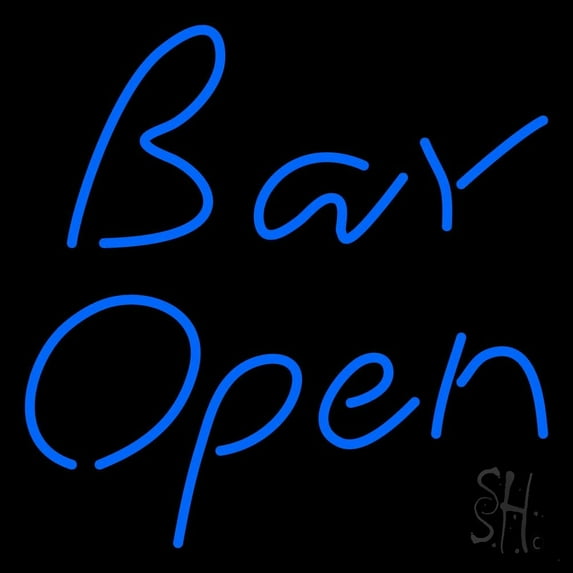 Stylish Bar Open LED Neon Sign 24 x 24 - inches, Clear Edge Cut Acrylic Backing, with Dimmer - Bright and Premium built indoor LED Neon Sign for Bar decor.