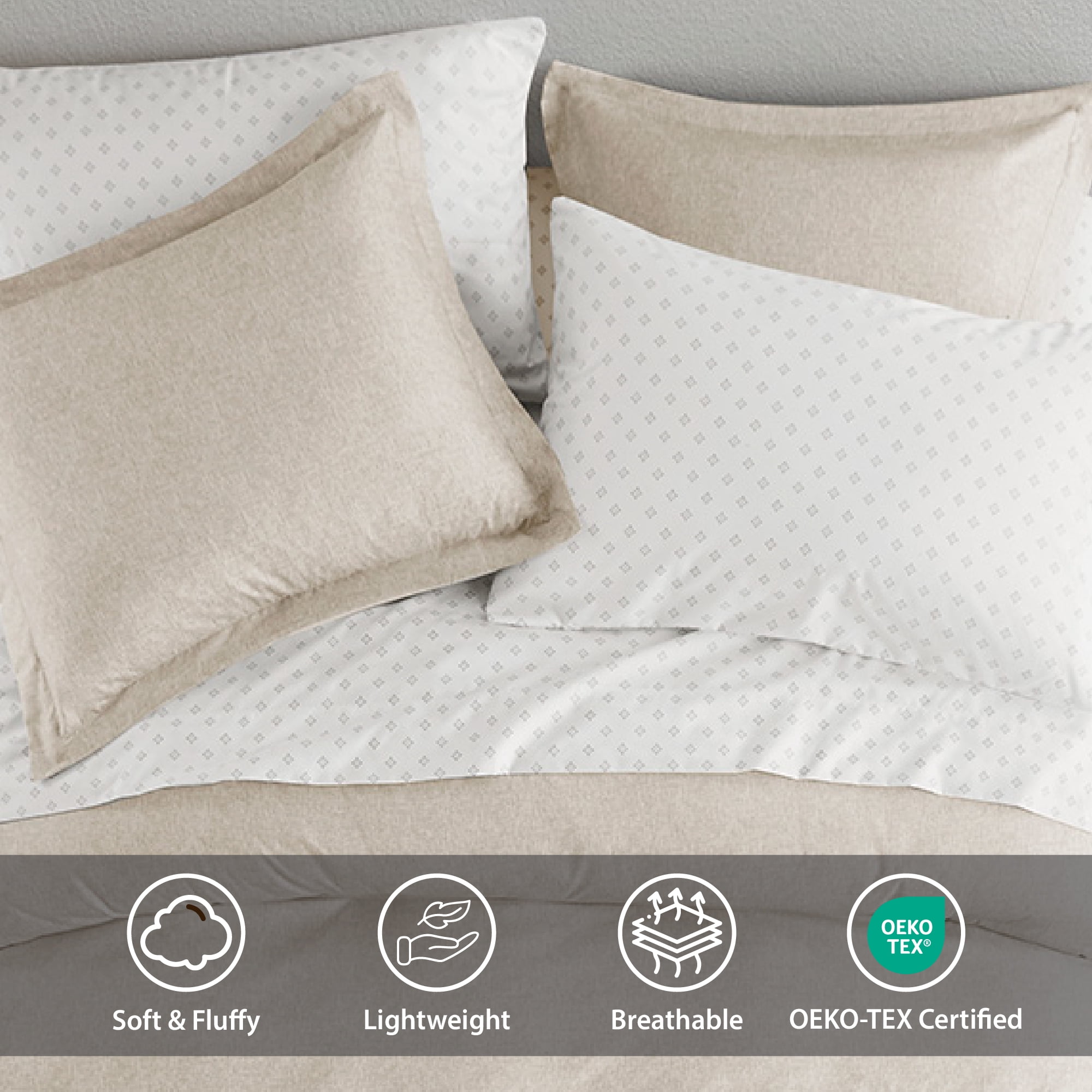 Regency Heights King Size Comforter Set, 7-Piece Reversible Bed in a Bag with Sheets, Neutral