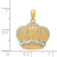 thumbnail image 3 of FB Jewels 14K Yellow Gold & Rhodium Crown Pendant, 3 of 3