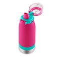 thumbnail image 3 of Ello Emma Botella de agua de acero inoxidable aislada al aspiradora con popote, 14 onzas, rosa tropical, 3 of 8